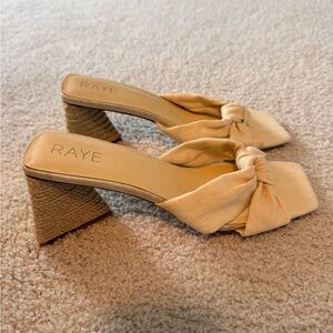 RAYE Knotted Slide Mules in Light Beige